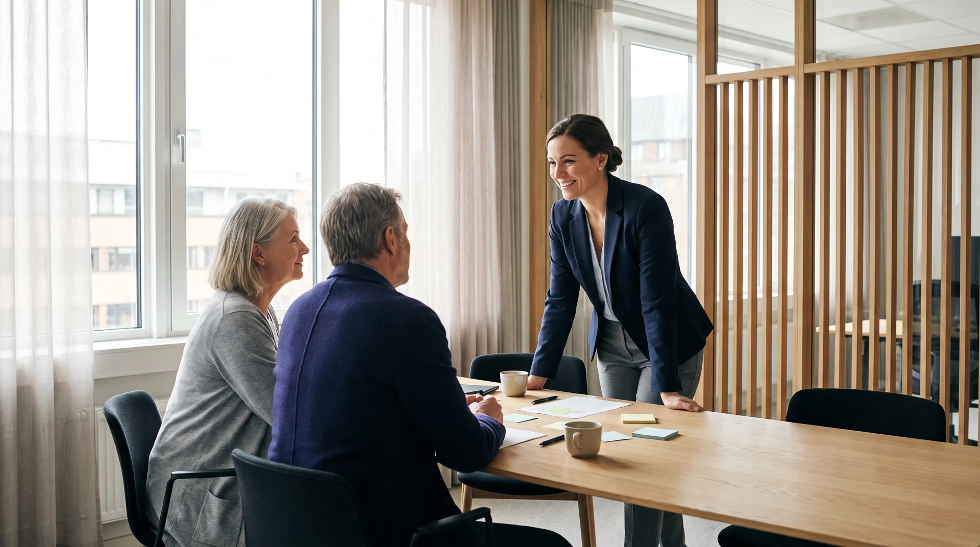 A financial professional meeting with a couple